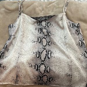 Snake print silk cami